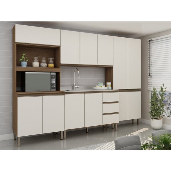 Cozinha Completa 4 Módulos Bia Ébano/off White