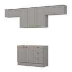 Cozinha Completa 4 Peças 100% Mdf Americana Cinza