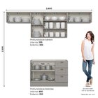 Cozinha Completa 4 Peças 100% Mdf Americana Cinza