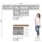 Cozinha Completa 4 Peças 100% Mdf Com Tampo Americana Branco