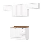 Cozinha Completa 4 Peças 100% Mdf Com Tampo Americana Branco