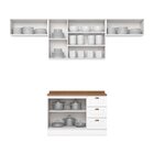 Cozinha Completa 4 Peças 100% Mdf Com Tampo Americana Branco