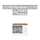 Cozinha Completa 4 Peças 100% Mdf Com Tampo Americana Branco