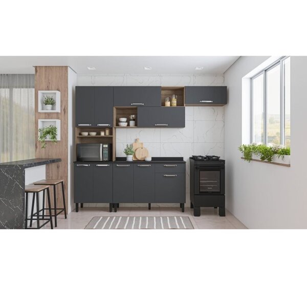 Cozinha Completa 4 Peças 10 Portas 1 Gaveta Com Nicho Para Fo