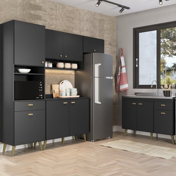 Cozinha Completa 4 Peças 10 Portas 2 Gavetas 1 Nicho Para For