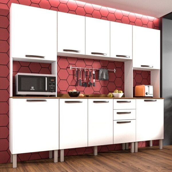 Cozinha Completa 4 Peças 10 Portas 2 Gavetas 2 Nichos Para Fo