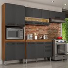 Cozinha Completa 4 Peças 11 Portas Alice Chf Carvalho/grafite