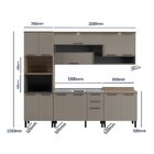 Cozinha Completa 4 Peças 1 Paneleiro 1 Armário Com Iluminação