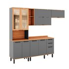 Cozinha Completa 4 Peças 217cm X 270cm Castanha Cinza / Freijó