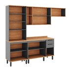 Cozinha Completa 4 Peças 217cm X 270cm Castanha Cinza / Freijó