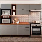 Cozinha Completa 4 Peças 217cm X 270cm Castanha Cinza / Freijó