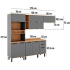 Cozinha Completa 4 Peças 217cm X 270cm Castanha Cinza / Freijó
