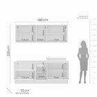 Cozinha Completa 4 Peças 220cm X 200cm Amara Branco/verde Oli