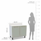 Cozinha Completa 4 Peças 220cm X 200cm Amara Branco/verde Oli