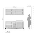 Cozinha Completa 4 Peças 220cm X 200cm Amara Branco/verde Oli