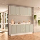 Cozinha Completa 4 Peças 224,5cm X 200cm Amara Branco/verde O