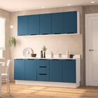 Cozinha Completa 4 Peças 224,5cm X 200cm Meena Branco/azul