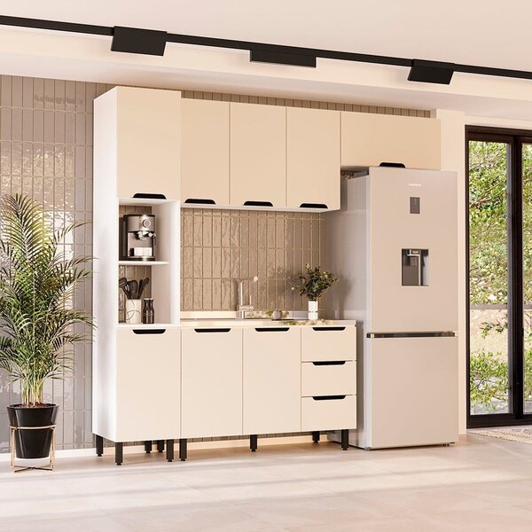 Cozinha Completa 4 Peças 224,5cm X 240cm Amara Branco/creme