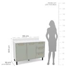 Cozinha Completa 4 Peças 224,5cm X 240cm Amara Branco/verde O