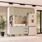 Cozinha Completa 4 Peças 224,5cm X 240cm Meena Branco/verde O