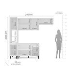 Cozinha Completa 4 Peças 224,5cm X 240cm Meena Branco/verde O