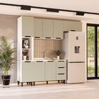 Cozinha Completa 4 Peças 224,5cm X 240cm Meena Branco/verde O