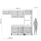 Cozinha Completa 4 Peças 224,5cm X 270cm Amara Branco/azul