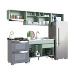 Cozinha Completa 4 Peças 6 Portas 1 Gaveta One Gralar Verde B