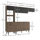 Cozinha Completa 4 Peças 6 Portas 3 Gavetas 2 Nichos Para For