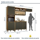 Cozinha Completa 4 Peças 7 Portas 2 Gavetas Salvador Marrom/c