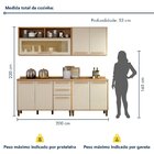 Cozinha Completa 4 Peças 8 Portas 2 Gavetas Salvador Marrom/b