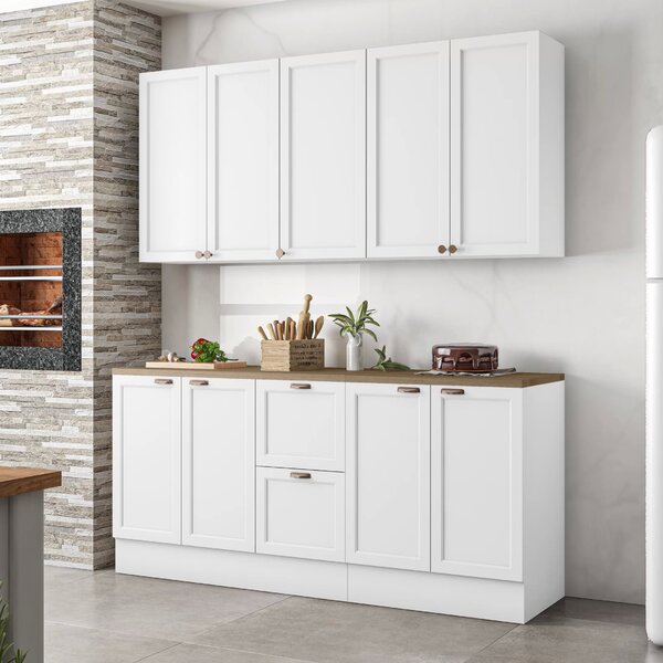 Cozinha Completa 4 Peças 9 Portas 2 Gavetas Unna Yescasa Bran