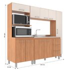 Cozinha Completa 4 Pecas 9 Portas 3 Gavetas Bia Freijó/off Wh