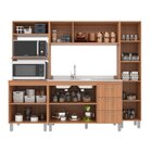 Cozinha Completa 4 Pecas 9 Portas 3 Gavetas Bia Freijó/off Wh