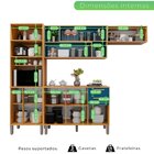 Cozinha Completa 4 Peças Amanda Cinamomo / Azul Turquesa