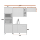 Cozinha Completa 4 Peças Arya 100% Mdf Jequitibá/gris Fosco -