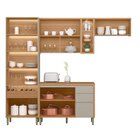 Cozinha Completa 4 Peças Com Cristaleira Allure Jequitibá/gri