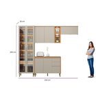 Cozinha Completa 4 Peças Com Cristaleira Allure Jequitibá/gri