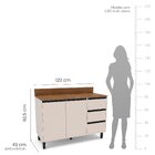 Cozinha Completa 4 Peças Com Tampo Koya Preto/creme