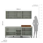 Cozinha Completa 4 Peças Com Tampo Koya Preto/verde Oliva