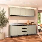 Cozinha Completa 4 Peças Com Tampo Koya Preto/verde Oliva