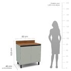 Cozinha Completa 4 Peças Com Tampo Koya Preto/verde Oliva