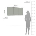 Cozinha Completa 4 Peças Com Tampo Koya Preto/verde Oliva