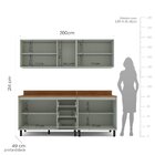 Cozinha Completa 4 Peças Com Tampo Koya Preto/verde Oliva