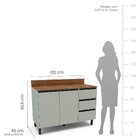 Cozinha Completa 4 Peças Com Tampo Koya Preto/verde Oliva