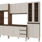 Cozinha Completa 4 Peças Com Torre Quente Cristaleira E Balcã