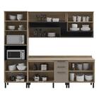 Cozinha Completa 4 Peças Laura Multimóveis Cr6207 Mel/fumê