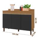 Cozinha Completa 4 Peças Nature Preto Fosco Jade Peternella