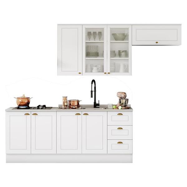 Cozinha Completa 4 Peças Nova York Tampo Cooktop Com Vidro -