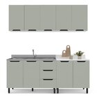 Cozinha Completa 4 Peças Sem Tampo Meena Branco/verde Oliva